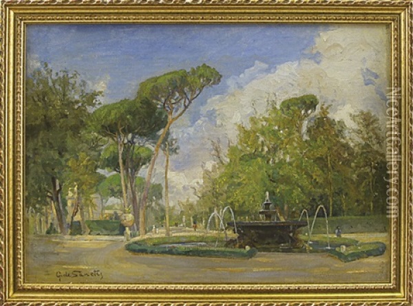 La Fontana Del Parco Oil Painting - Giuseppe De Sanctis