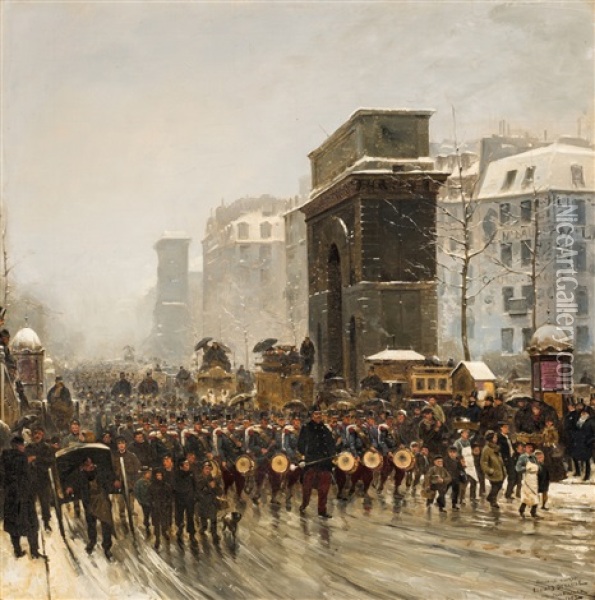 Military Parade Oil Painting - Paul Fischer