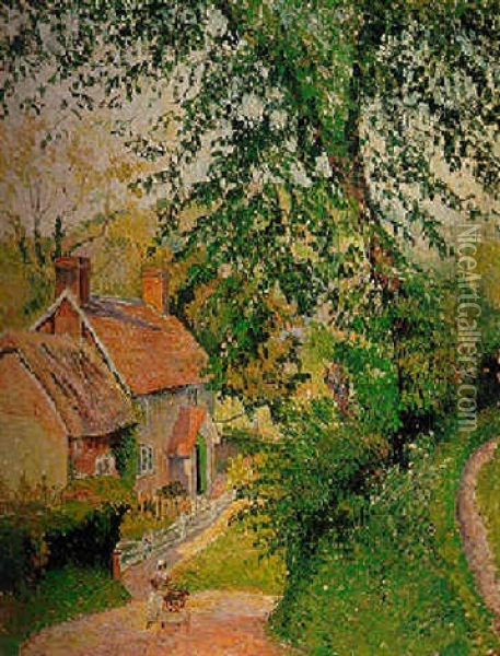 Wise Lane, East Knoyle Oil Painting - Lucien Pissarro