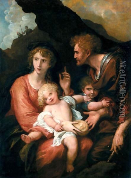 Epponina Giving Bread To Her Husband Sabinus In Concealment Oil Painting - Benjamin West