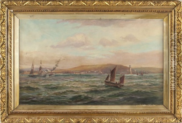 Harbor Scene Oil Painting - George Henry Jenkins