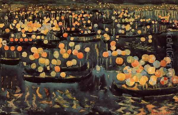 Redentore's party Oil Painting - Maurice Brazil Prendergast