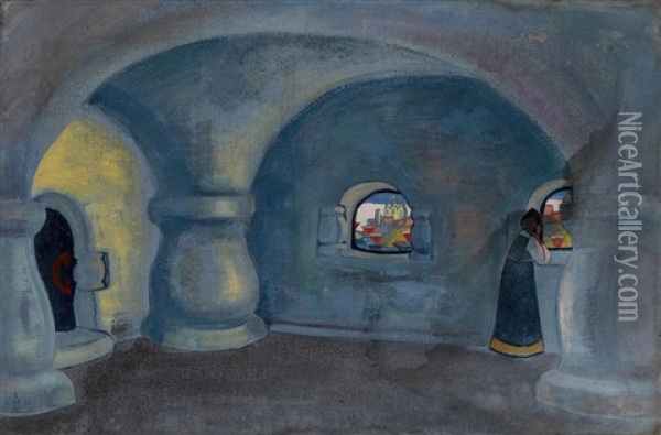 Sadko's Chamber Oil Painting - Nikolai Konstantinovich Roerich