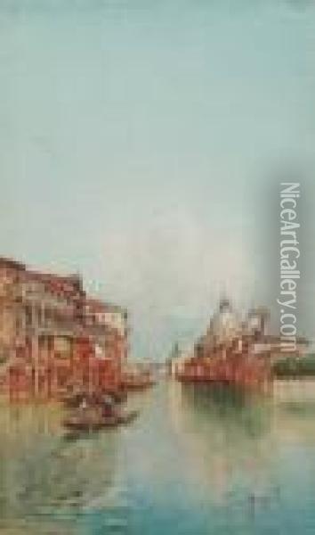 Il Canal Grande E La Salute Oil Painting - Emanuele Brugnoli