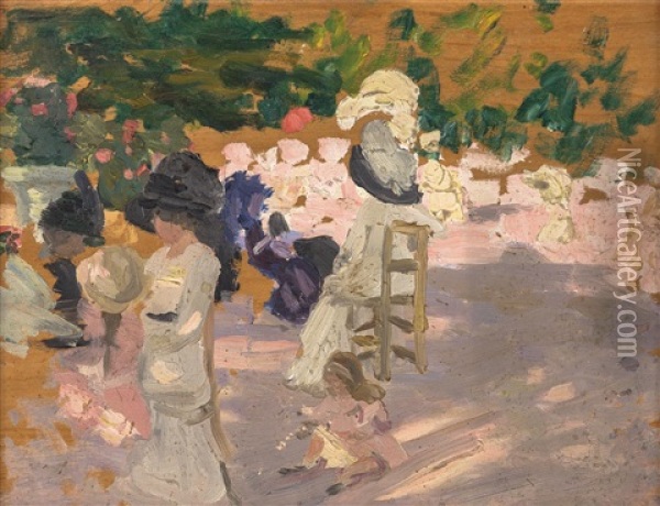 In The Luxembourg Gardens Oil Painting - Ethel Carrick Fox