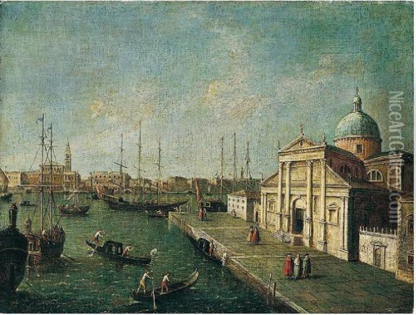 Venice, A View Of San Giorgio 
Maggiore With The Bacino Beyond And The Riva Degli Schiavoni In The 
Distance, Looking North Oil Painting - Michele Marieschi