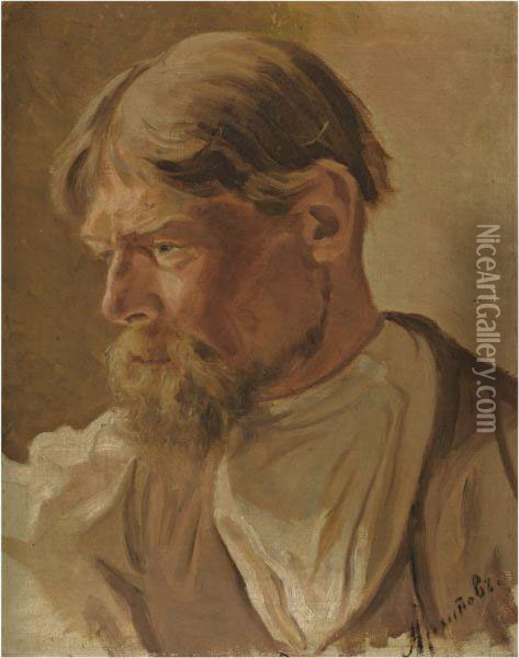 Portrait Of A Peasant Oil Painting - Abram Efimovich Arkhipov