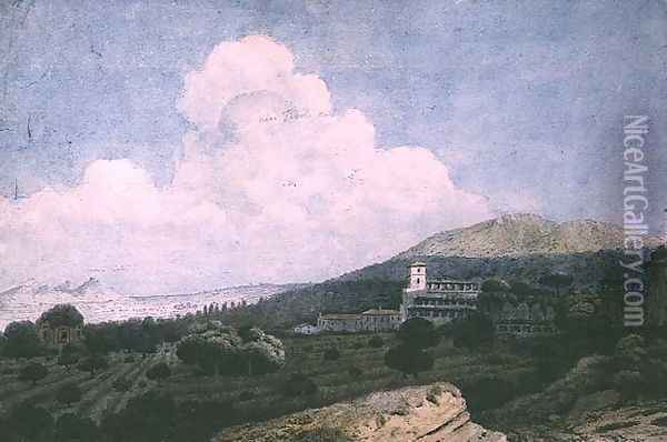 The Ruins of Maecenas Villa and the Villa dEste near Tivoli Oil Painting - Thomas Jones