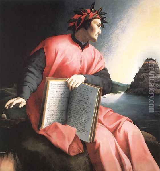 Allegorical Portrait of Dante c. 1530 Oil Painting - Agnolo Bronzino