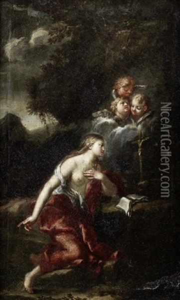 The Penitent Magdalen Oil Painting - Giovanni Battista Bonocore