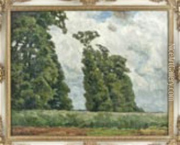 Landschaft In Gewitterstimmung Oil Painting - Fritz Wilhelm Rabending