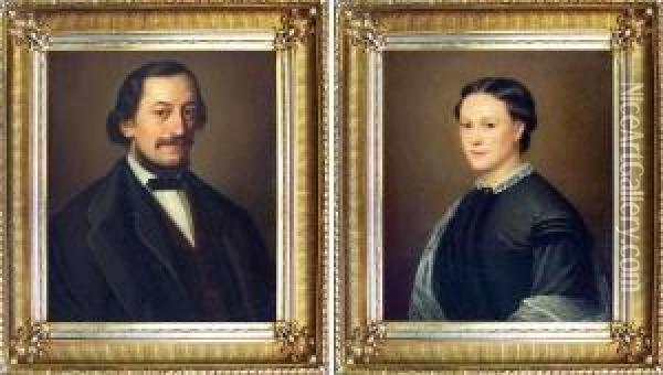Brustbilder Eines Ehepaares Oil Painting - Ernst Harder