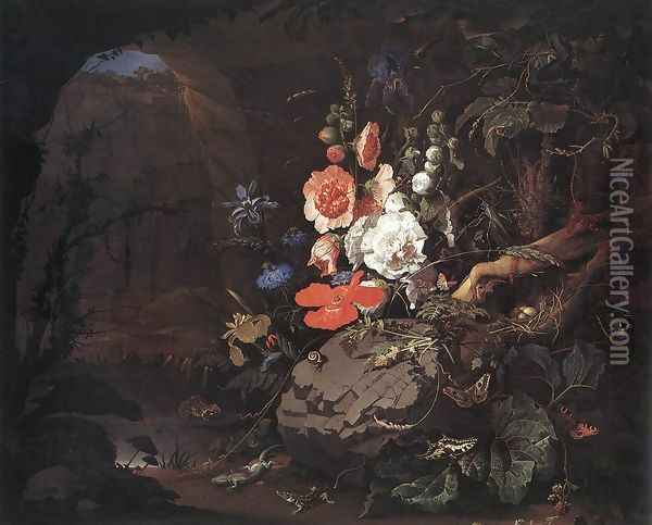 The Nature as a Symbol of Vanitas Oil Painting - Abraham Mignon