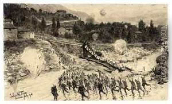 Thirty-five Illustrations From The Italian Front Oil Painting - Julius Mandes Price