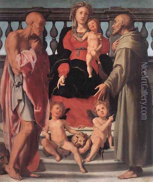 Madonna and Child with Two Saints 1522 Oil Painting - (Jacopo Carucci) Pontormo