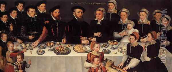 Portrait of the De Mucheron Family 1563 Oil Painting - Cornelis de Zeeuw