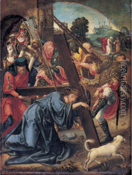 Christ On The Road To Calvary Oil Painting - Cornelis Engebrechtsz