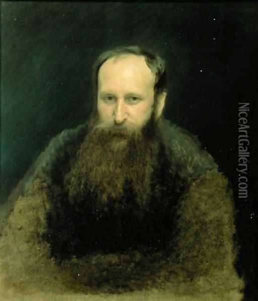 Portrait of Vasili Vasilievich Vereshchagin, 1883 Oil Painting - Ivan Nikolaevich Kramskoy