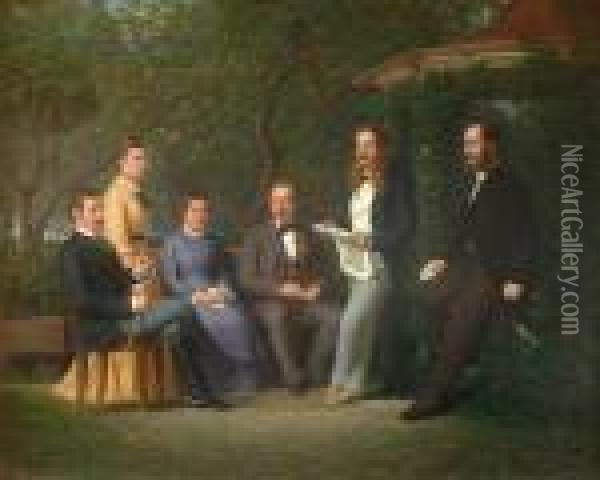Portrait De La Famille Rotschild. Oil Painting - Jean-Leon Gerome