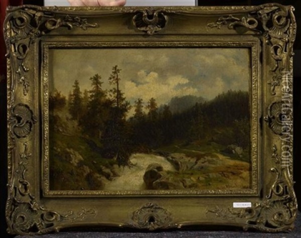 Gebirgslandschaft Oil Painting - Wilhelm Brandenburg