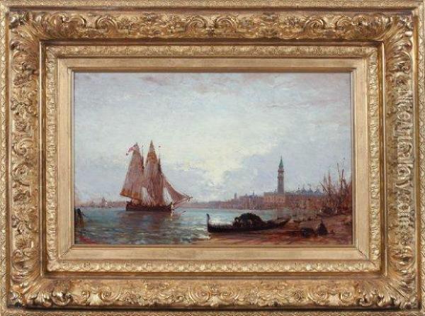 Le Quai Des Esclavons, Venise Oil Painting - Felix Ziem