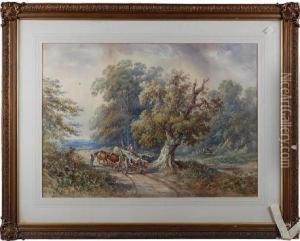 Logging Oil Painting - Henry Earp