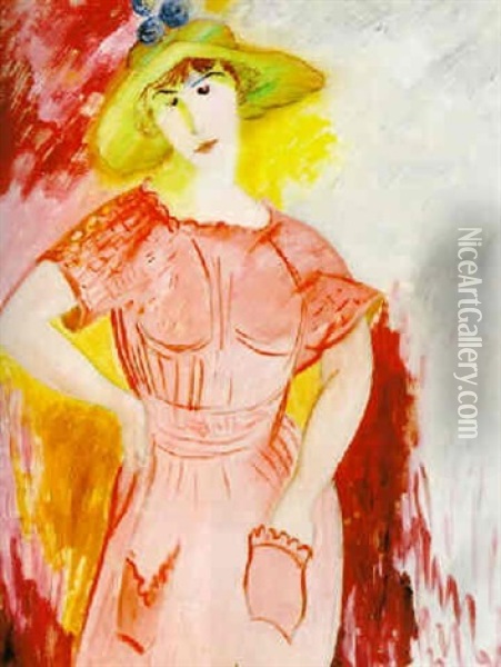 Den Rosa Flickan Oil Painting - Sigrid (Maria) Hjerten