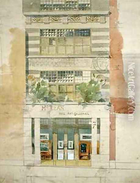 Design for the facade of McLean Fine Art Galleries Haymarket London Oil Painting - Edward William Godwin