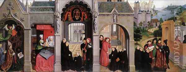 Scenes from the Life of St Bertin 1459 Oil Painting - Simon Marmion