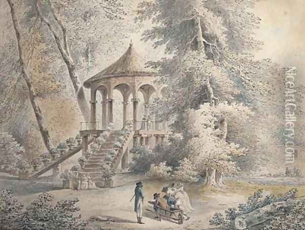 Vue du Parc de Sevigne Oil Painting - Jean-Baptiste Hilaire