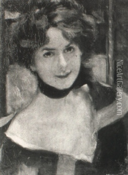 Portrait Of An Elegant Lady Oil Painting - Harrington Mann