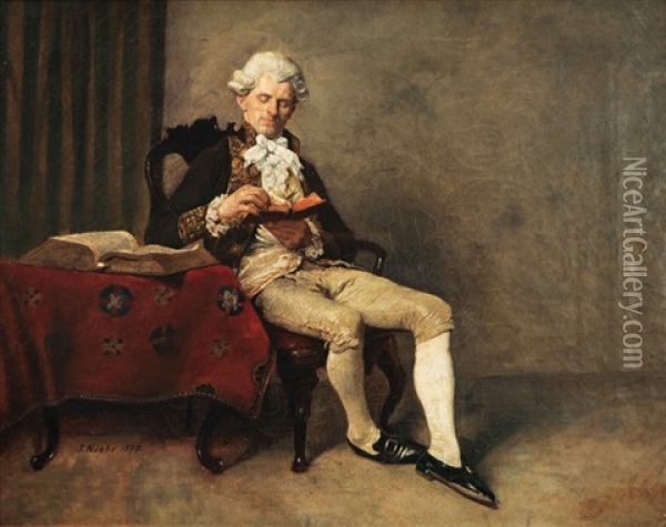 Reading Gentleman Oil Painting - Jacob Nobbe