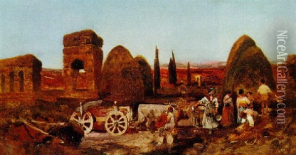 In The Roman Campagna Oil Painting - Robert Alott