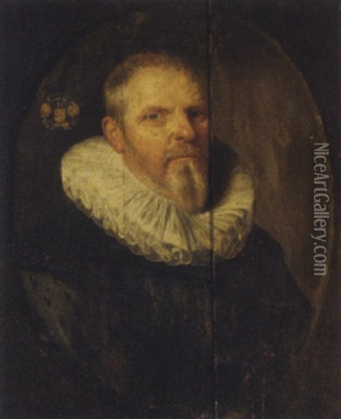 Portrait Of A Gentleman In A Ruff Oil Painting - Frans Hals