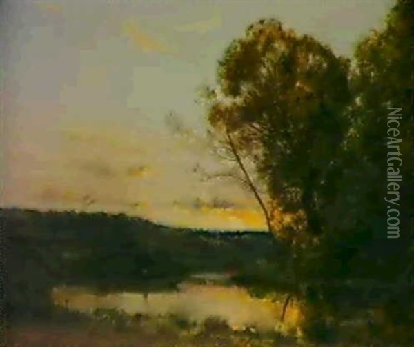 Abendstimmung Oil Painting - Hippolyte Camille Delpy