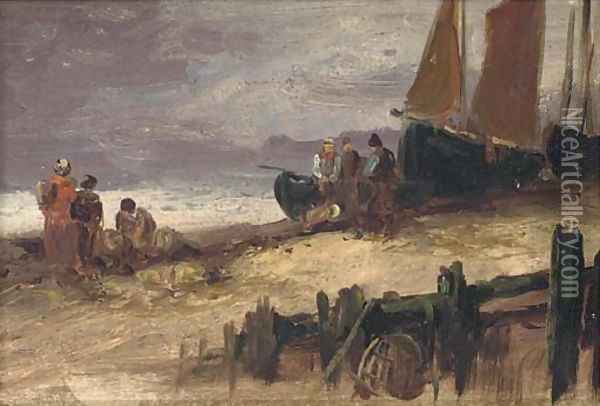 Unloading the catch Oil Painting - S.L. Kilpack