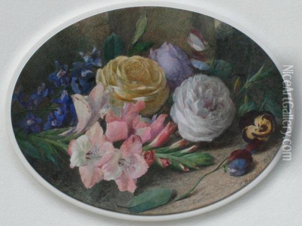 Floral Still Life Oil Painting - Charles Henry Slater