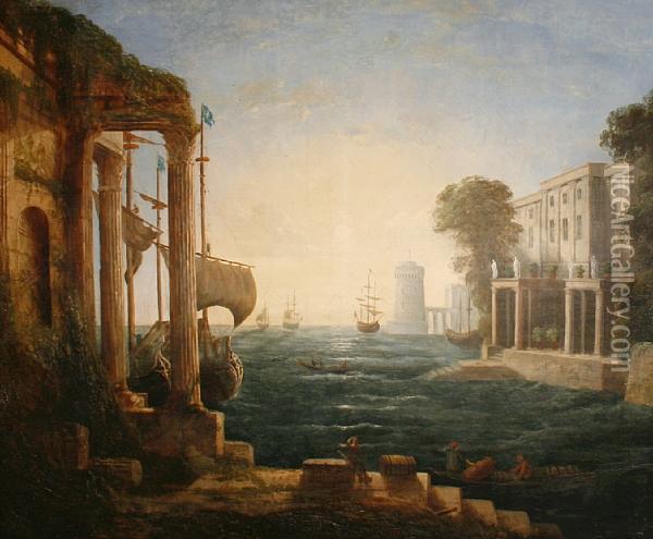The Embarkation Of The Queen Of Sheba Oil Painting - Claude Lorrain (Gellee)