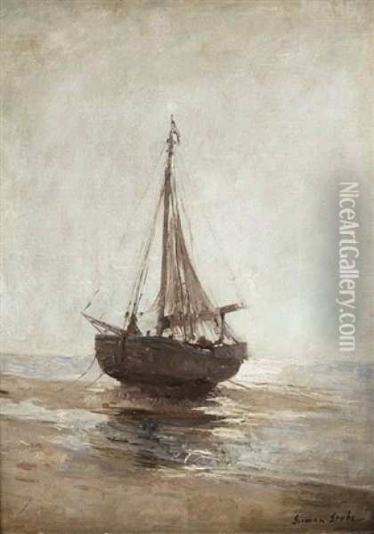 Das Fischerboot Oil Painting - German Grobe