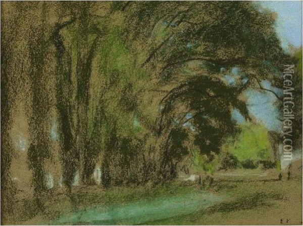 L'allee Ensoleillee Du Parc Oil Painting - Jean-Edouard Vuillard