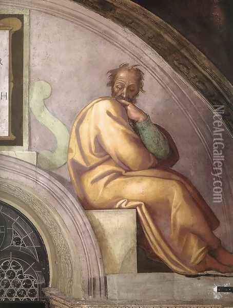 Azor - Zadok (detail-2) 1511-12 Oil Painting - Michelangelo Buonarroti