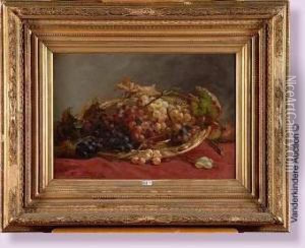 Nature Morte Aux Raisins Oil Painting - Hubert Bellis