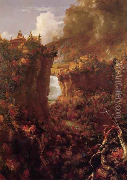Portage Falls on the Genesee Oil Painting - Thomas Cole