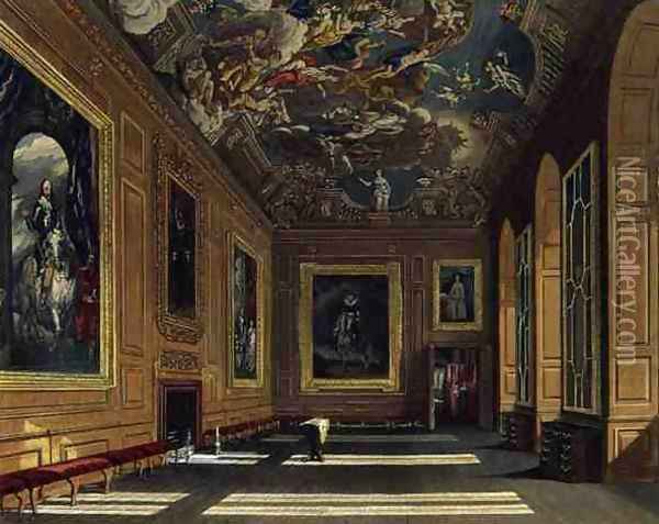The Queens Presence Chamber, Windsor Castle, from 'Royal Residences', engraved by W. J. Bennett, pub. by William Henry Pyne (1769-1843), 1819 Oil Painting - Charles Wild