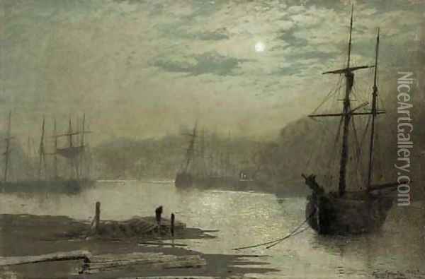 On the Esk, Whitby 2 Oil Painting - John Atkinson Grimshaw