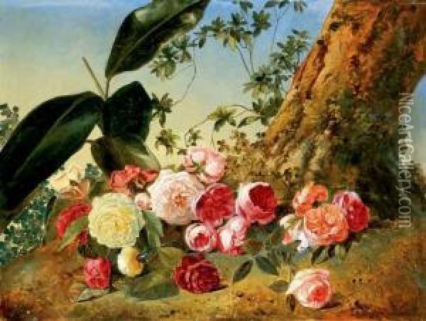 Roses Oil Painting - Georg Seitz