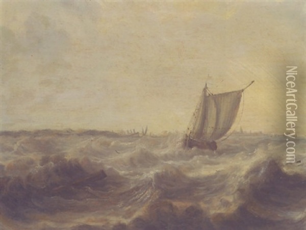 Kaag Auf Sturmischer See Oil Painting - Pieter Mulier the Younger