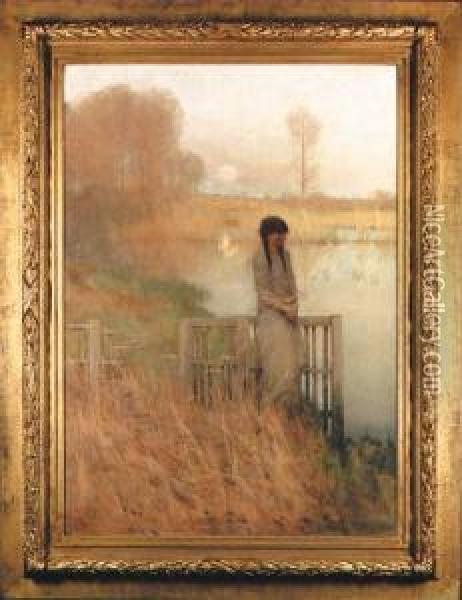 Rverie (dreaming) Oil Painting - Frank O'Meara