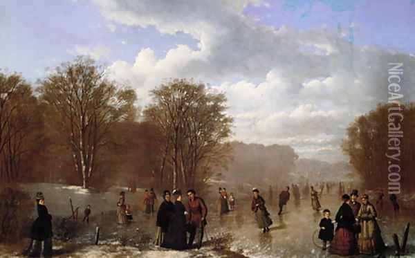 Skating on the Wissahickon Oil Painting - Johan Mengels Culverhouse