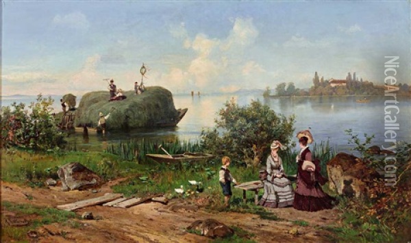 Sommertag Am Chiemsee Oil Painting - Ascan Lutteroth